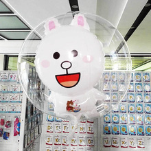 ลูกโป่งใส BoBo Balloon ทรงกลมลูกบอล มีกระต่าย Cony ด้านใน ไซส์ 18 นิ้ว นำเข้าจากจีน /Item No. TL-G058
