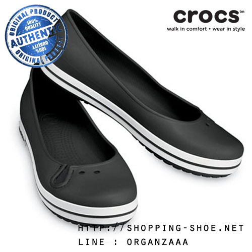 Women's Crocs Crocband Flat Black (W4) ของแท้ Outlet ไทยและฮ่องกง