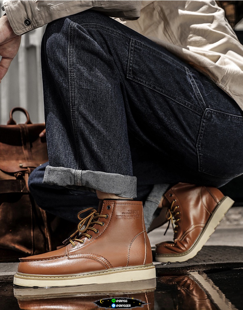 รองเท้าบูทมาร์ติน สีน้ำตาล