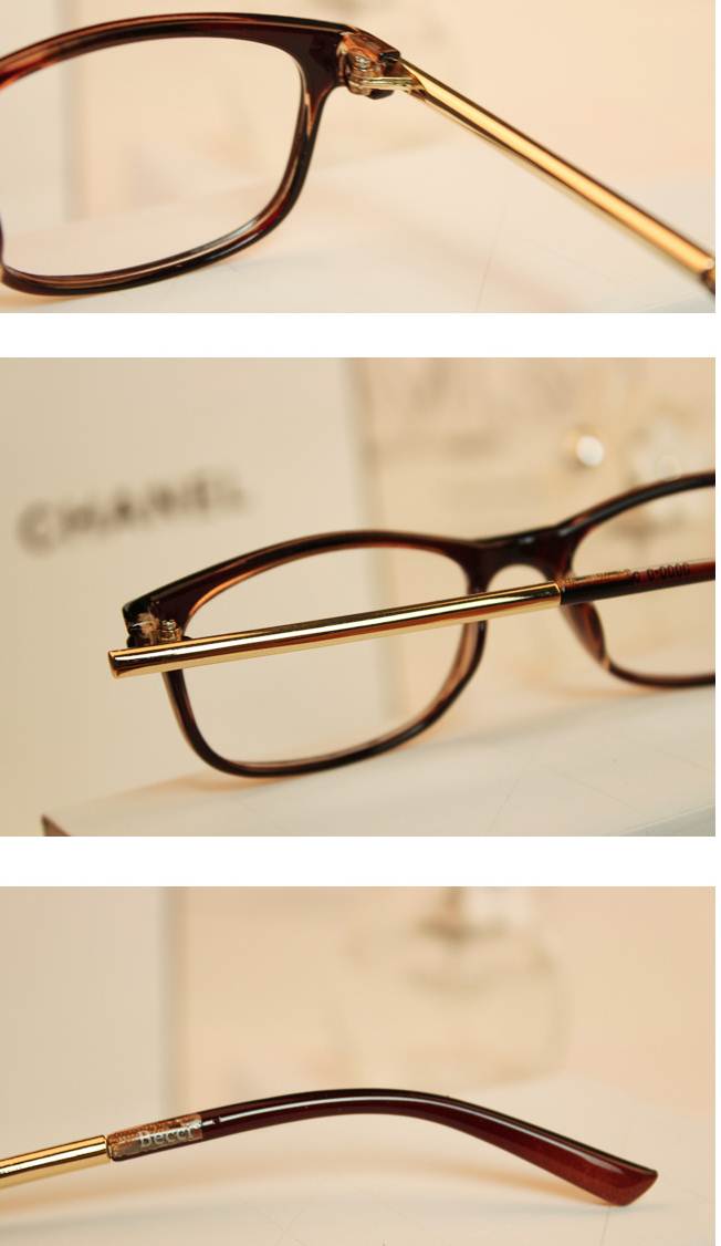 แว่นสายตาแฟชั่น แบบสลิม ขา Chrome tomf เงิน ทอง สีดำด้าน กระ