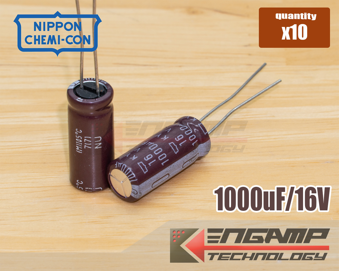 (10ตัว) [E-CAP] 1000uF/16V 105ºC Nippon KY 8x20mm P=5mm