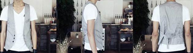 เสื้อกั๊๊กแฟชั่น กระดุมดำ ดีไซน์พิเศษ Limited ver. Size No. 36 สีเทา