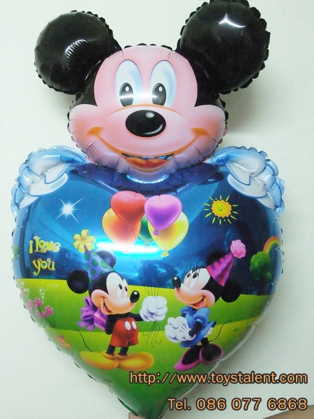 ลูกโป่งฟลอย์การ์ตูน มิกกี้เมาส์หัวใจ I Love You - Mickey Mouse Heart I Love You Foil Balloon / Item No.TL-A065