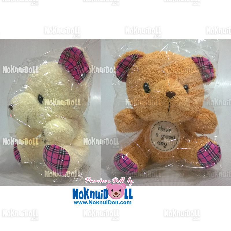 ตุ๊กตา หมีนั่ง สกอต ผ้าขนหนู เล็ก-11นิ้ว