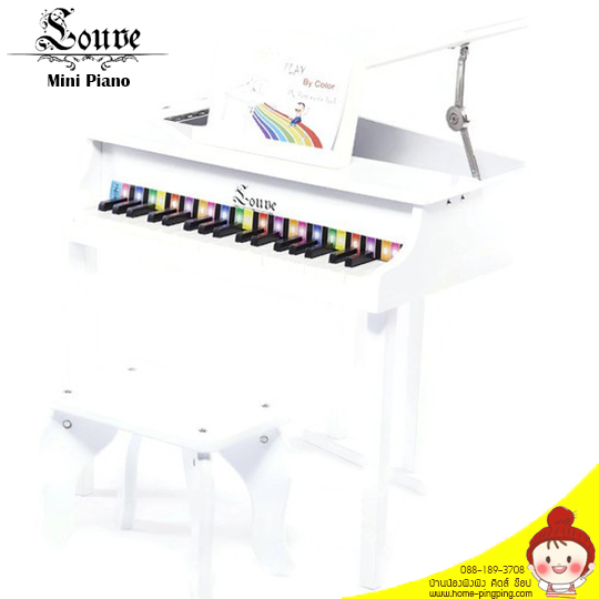 เปียโนเด็ก LOUVE Mini Piano 25 keys เปียโนทำจากไม้ MDF อย่างดี แข็งแรง ทนทานออกแบบสำหรับเด็กโดยเฉพาะ สร้างความสนุกสนาน ปลูกฝังความรักในเสียงดนตรี พร้อมกระตุ้นพัฒนาการเด็ก ฝึกการใช้ประสาทสัมผัสทั้ง 3 ได้แก่การสัมผัส การได้ยิน การมองเห็น ให้สัมพันธ์กัน ผ่านการเล่นตามโน้ตเพลงในกล่อง เสียงน่ารักๆ กังวานเหมือนระฆัง กระตุ้นความสนใจ ออกแบบจำลองจากเปียโนจริง เหมาะสำหรับเป็นของขวัญชิ้นแรก ไม่จำเป็นต้องอ่านโน้ตได้ หรือมีพื้นฐานทางด้านดนตรี ก็สามารถเล่นตามแถบสีและโน้ตได้อย่างง่ายดาย