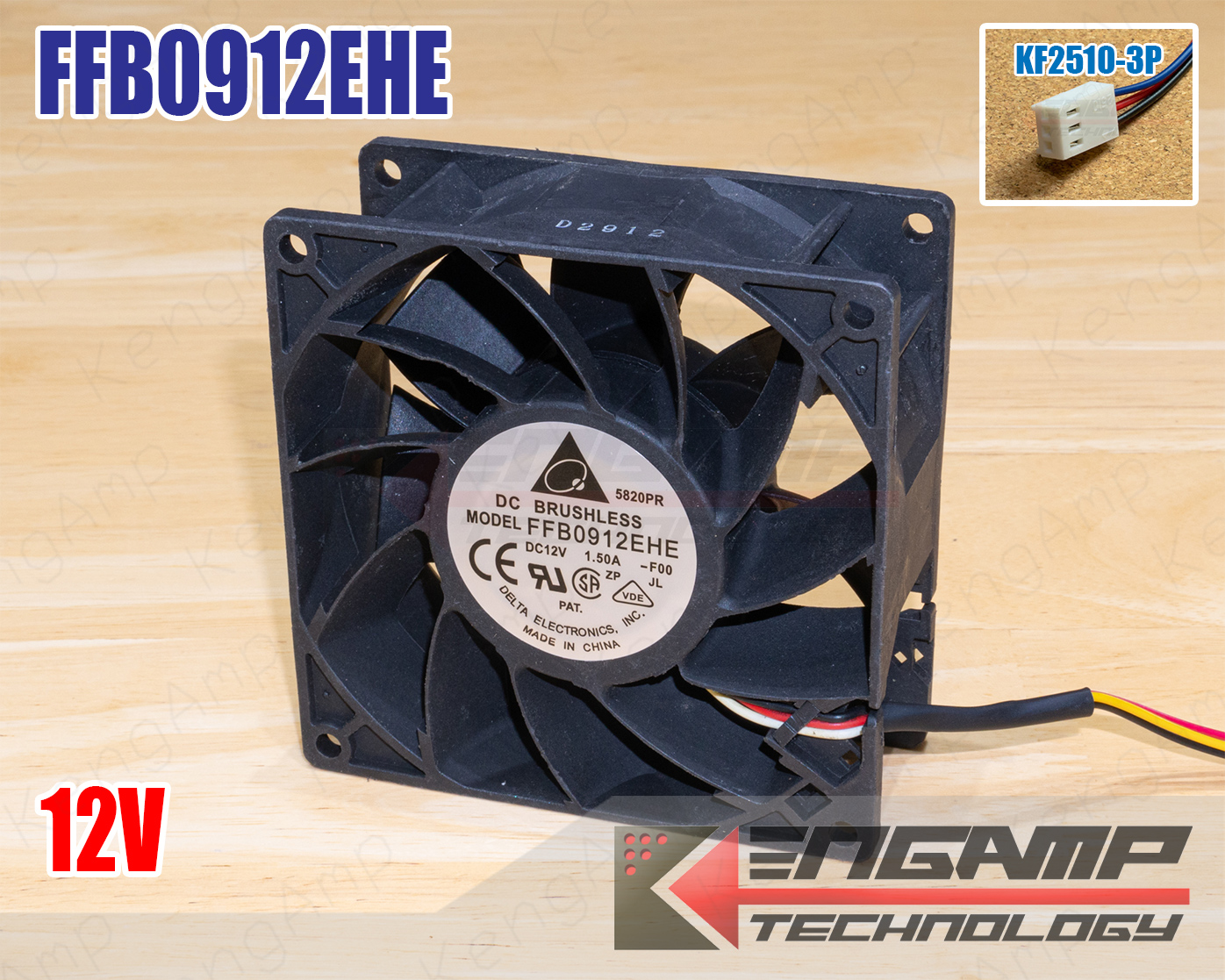 (1ตัว) [FAN] (มือสองมีตำหนิ) Delta FFB0912EHE พัดลม 12Vdc 1.5A ขนาด 90x90x38mm