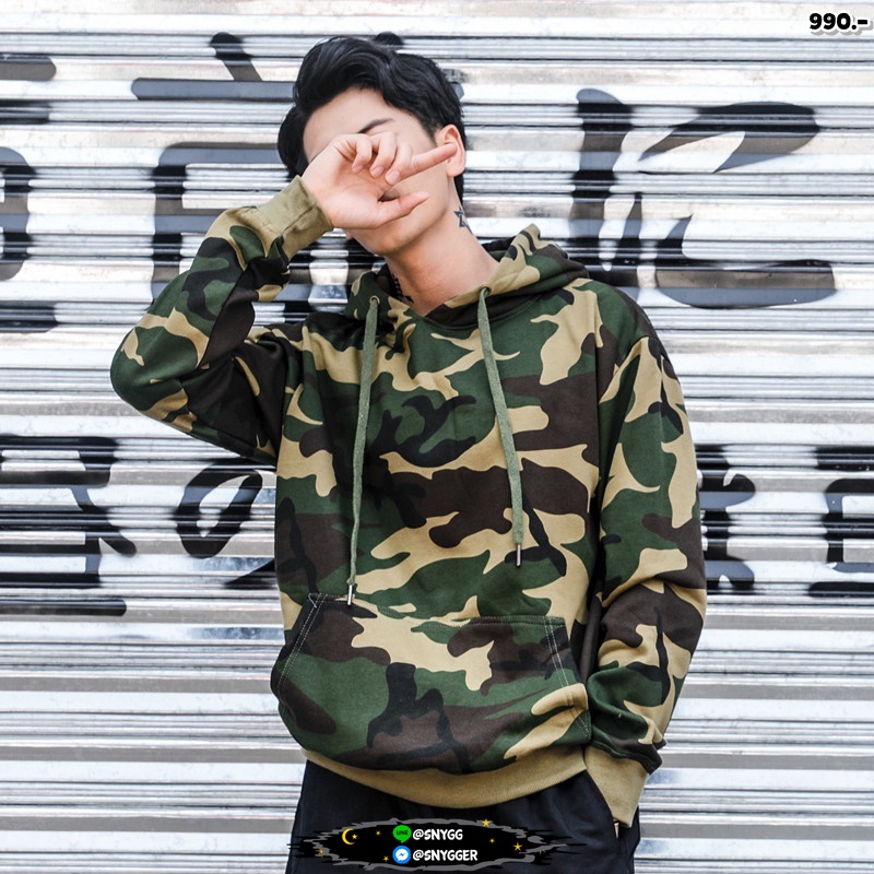 เสื้อสเวตเตอร์ลายพราง บุกันหนาว เหมือนแบบ