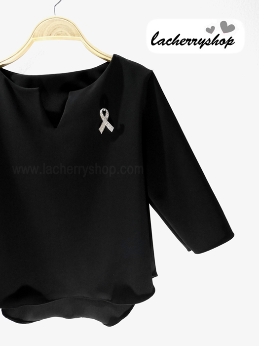 เสื้อผ้าแฟชั่น เสื้อทำงาน สีขาว ผ้าฮานาโกะ แขนสามส่วน เว้าคอ สวยเรียบหรูสไตล์เกาหลี ใส่ได้ทุกโอกาส คุณภาพดี ราคาไม่แพง