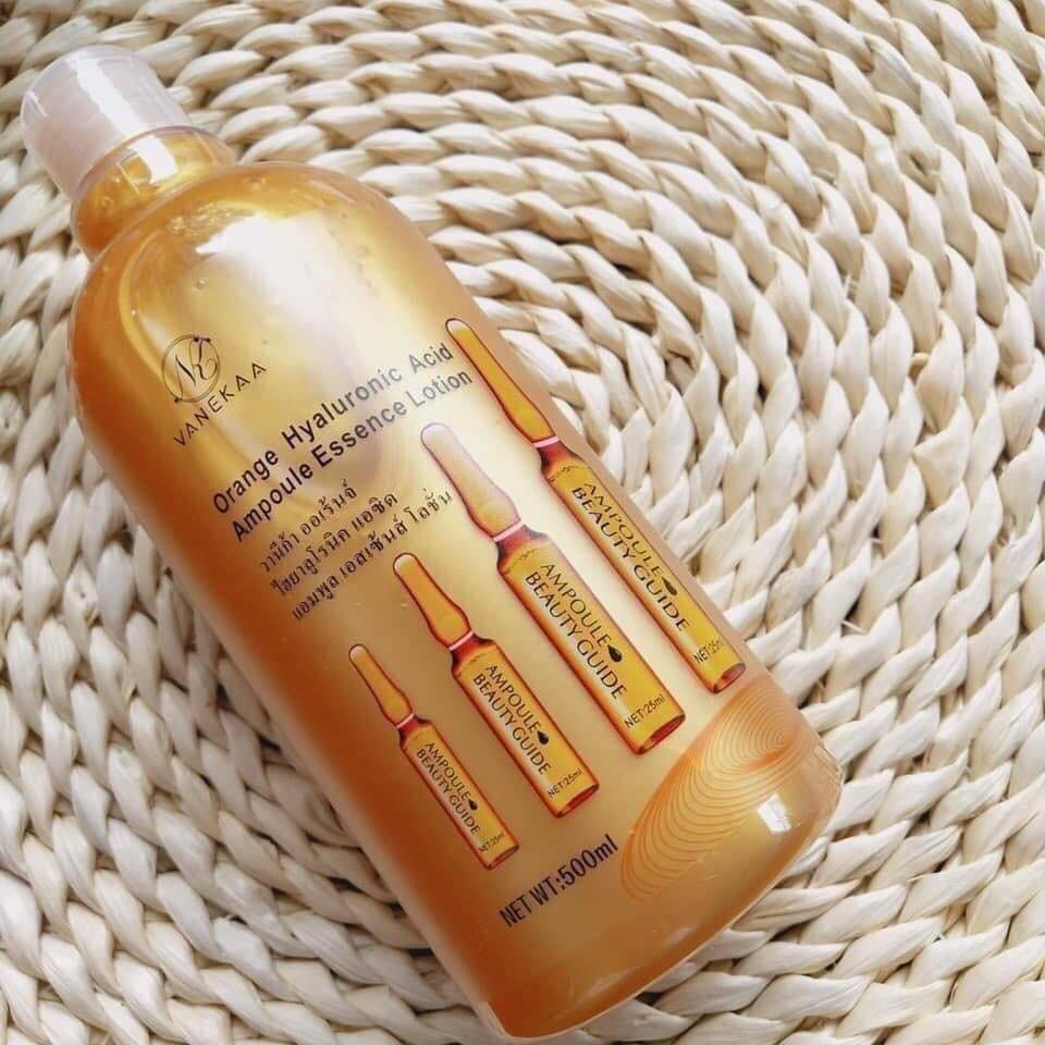 วานีก้าทองคำ Vanekaa Orange Hyaluronic Acid Ampoule Essence Lotion ไฮยาลูโรนิค แอซิด แอมพูล เอสเซ้นส์ 500ml.