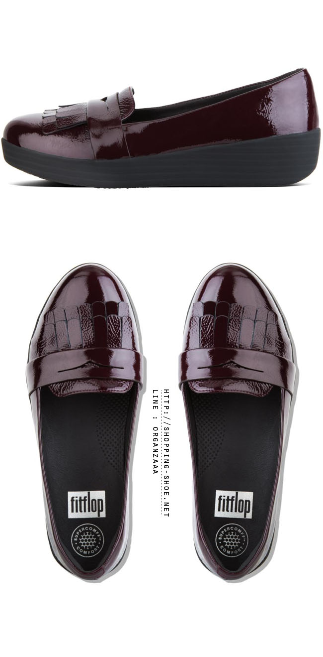 Fitflop Fringey Sneakerloafer Patent Deep Plum ของแท้ นำเข้าจาก USA และ UK