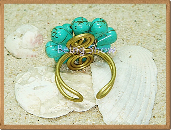 แหวนดอกไม้ - หินเทอร์ควอยส์