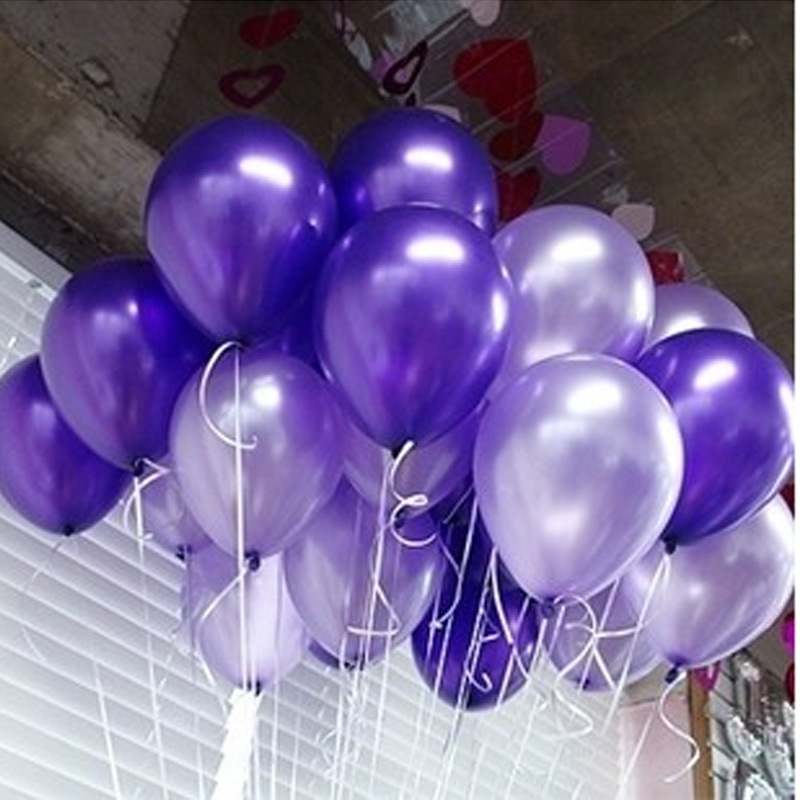 ลูกโป่งกลมเนื้อเมททัลลิก สีม่วงเข้ม ไซส์ 10 นิ้ว แพ็คละ 10 ใบ (Round Balloons Size 10" - Metallic Deep Purple Color)
