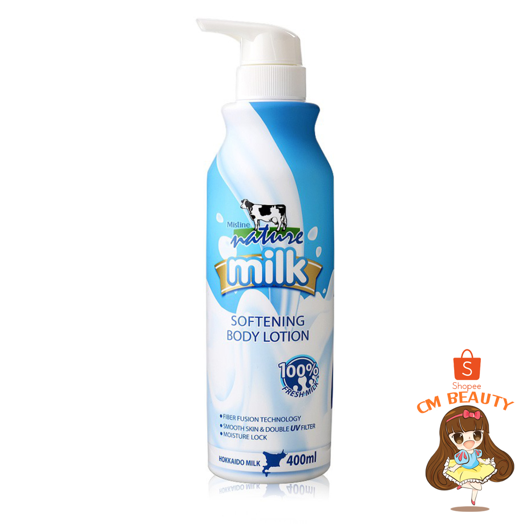 โลชั่นน้ำนม มิสทีน เนเจอร์ มิลค์ ซอฟเทนนิ่ง บอดี้โลชั่น 400ml. Mistine Milk Softening Body Lotion