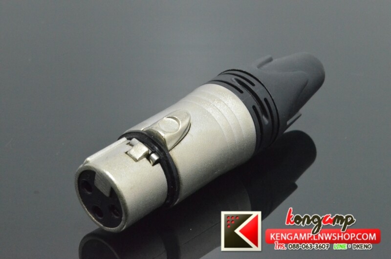 (1ตัว)[PJ] LIDGE YM-001A แจ๊ค XLR ตัวเมีย 3 ขา ท้ายยาง สำหรับเข้าสาย