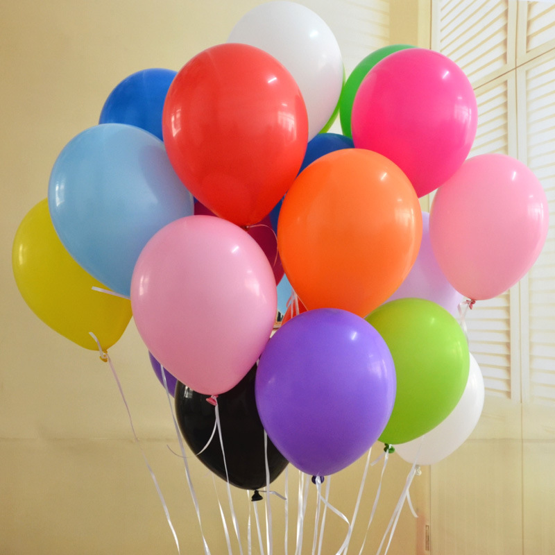 ลูกโป่งกลมเนื้อสแตนดาร์ท สีมาตรฐาน คละสี ไซส์ 10 นิ้ว แพ็คละ 10 ใบ (Round Balloons Size 10" - Mixed Standard Color)