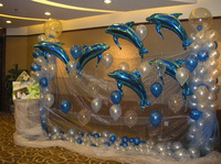 Dolphin Shape Balloon - ลายปลาโลมา สีฟ้า ตัวใหญ่ / Item No. TL-B004