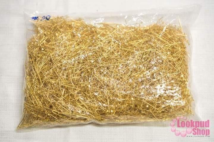 ตะปูตัวTหรือเฮดพิน สีทอง 30มิล (1ถุง/1กิโล)