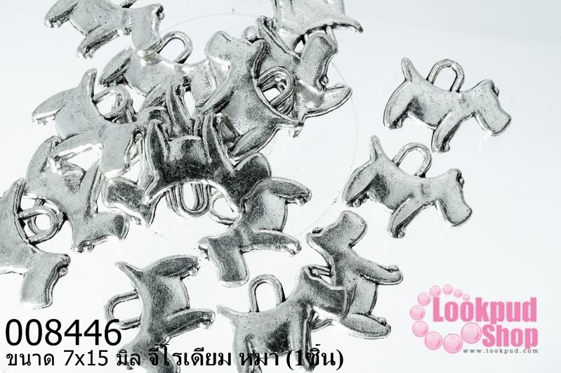จี้โรเดียม หมา 7x15 มิล (1ชิ้น)