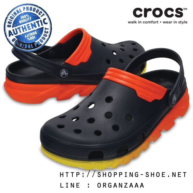 M7/W9 (26 cm.) : Crocs Duet Max Ombre Clog - Navy / Orange ของแท้ Outlet ไทยและอเมริกา