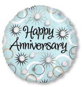 ลูกโป่งฟลอย์นำเข้า Happy Anniversary Diamonds / Item No. AG-24657 แบรนด์ Anagram ของแท้