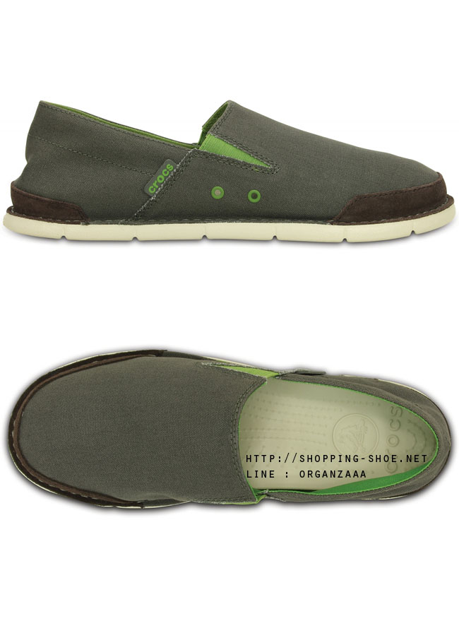 Crocs Men's Cabo Loafer - Dusty Olive / Stucco ของแท้ Outlet ไทยและอเมริกา