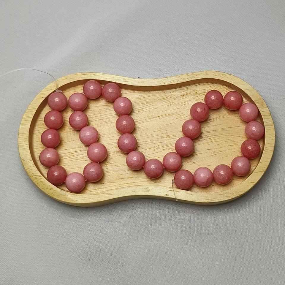 หินโรโดโครไซต์ - หินปลอบใจ ใจสงบ ลดเครียด ปลุกใจ ยาว 37 ซม. 12 มิล (34 เม็ด)