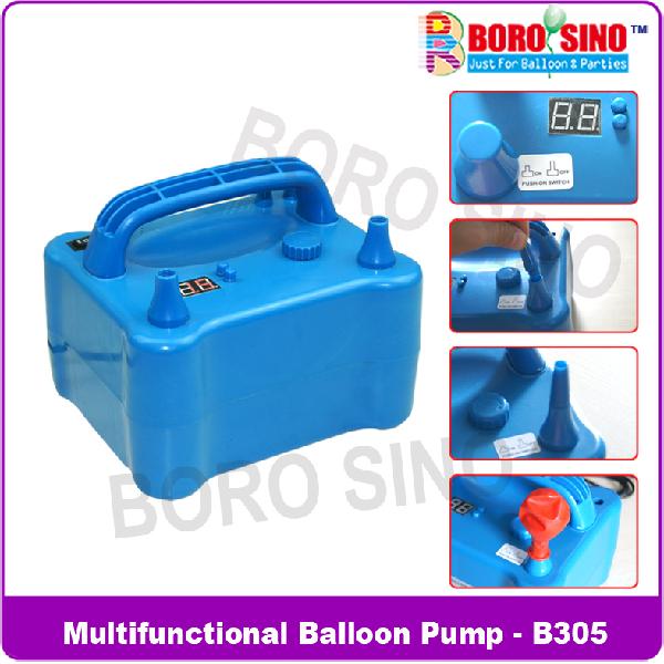 ที่สูบลูกโป่งแบบใช้ไฟฟ้า แบบ 2 หัวปั๊มลม B-305 มีระบบนับ และปรับความแรง B-305