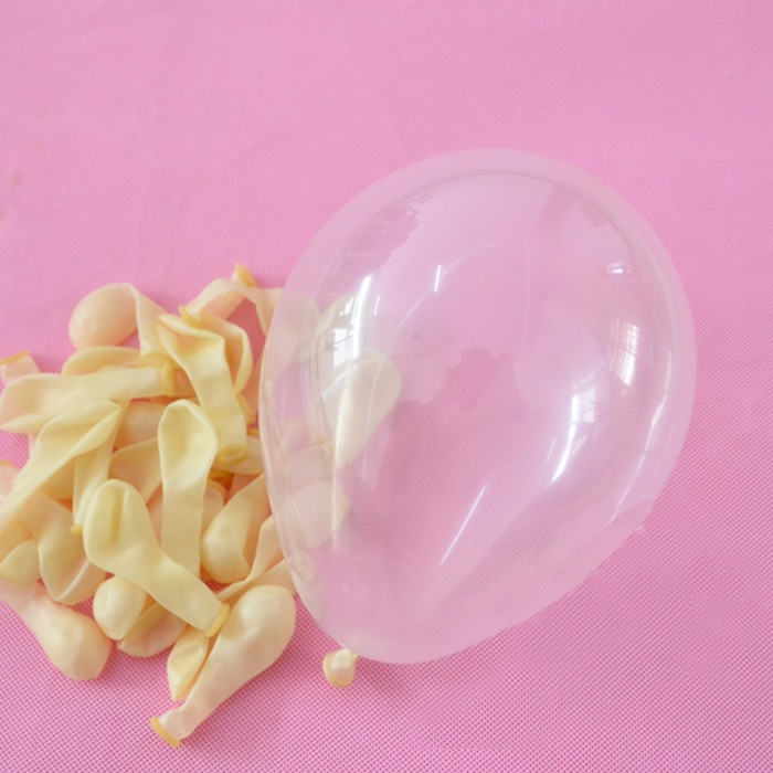ลูกโป่งกลม เนื้อคริสตัลใส ไม่มีสี ไซส์ 6 นิ้ว แพ็คละ 10 ใบ (Clear Crystal Round Balloon Size 6")