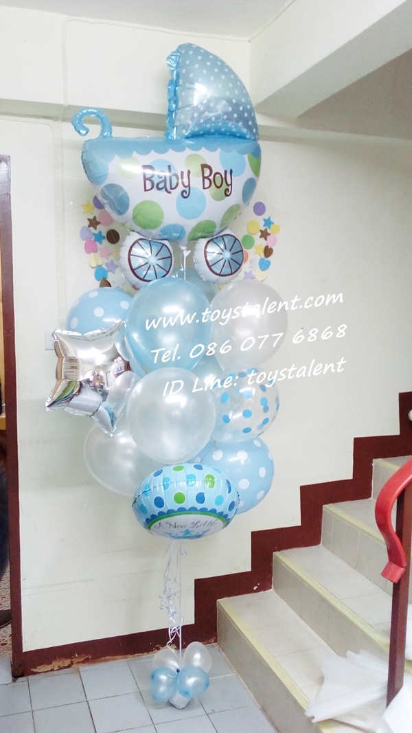 Set#89 เซ็ทช่อลูกโป่ง เด็กแรกคลอด Baby Shower ช่อใหญ่บึ้ม