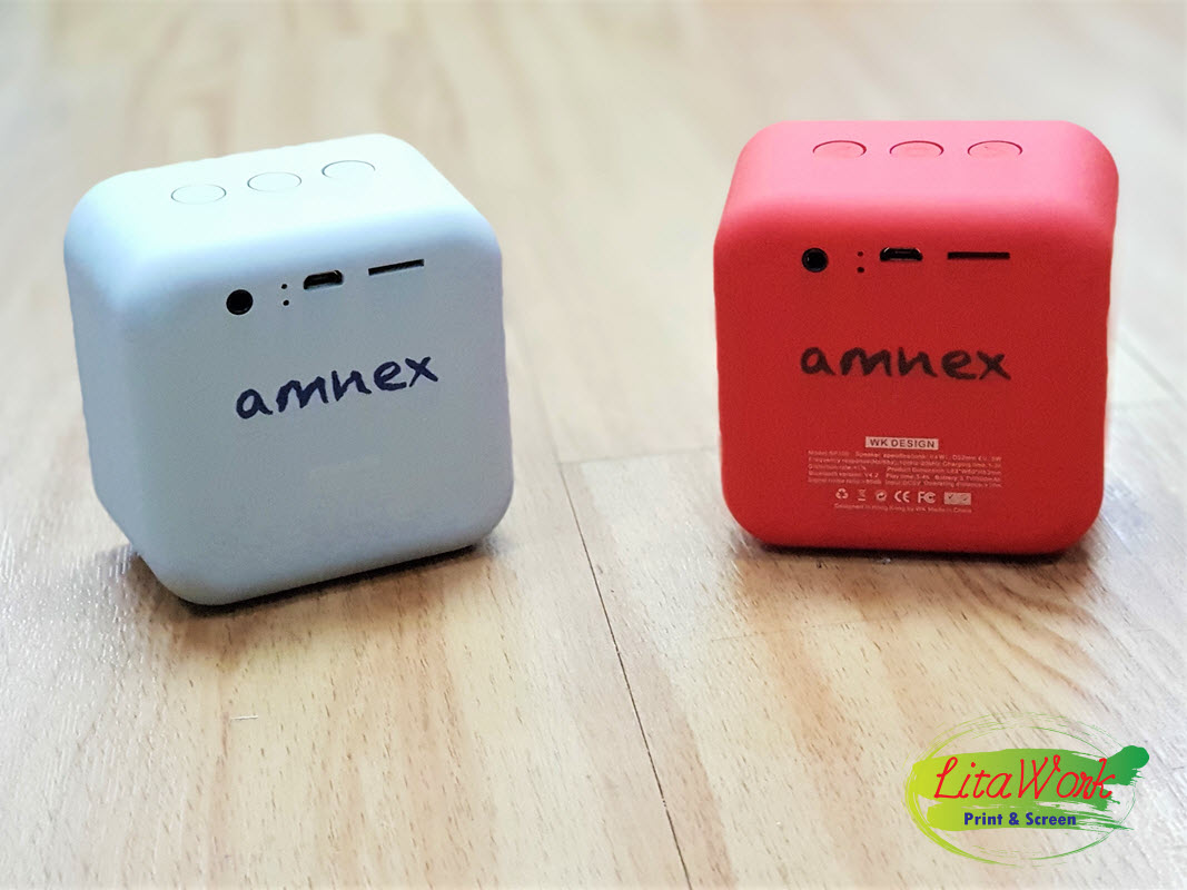 สกรีนพลาสติก ลำโพง amnex