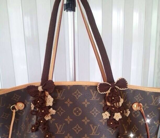 ไหมถักหุ้มหูกระเป๋า LV neverfull