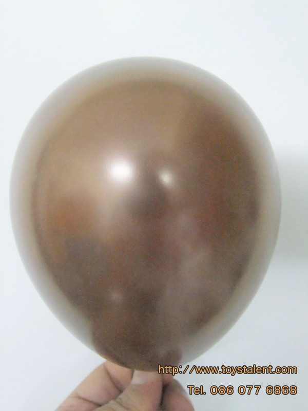 ลูกโป่งกลม สีน้ำตาลช็อคโกแล็ต ไซส์ 6 นิ้ว แพ็คละ 10 ใบ (Chocolate Color Round Balloon Size 6")