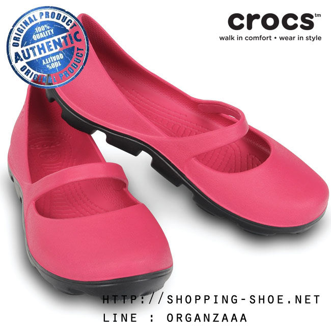 Women's Crocs Duet Sport Mary Jane - Raspberry/Black (W6) ของแท้ Outlet ไทยและฮ่องกง