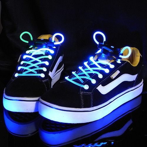 เชือกผูกรองเท้าไฟ LED สีฟ้า/สีเขียว Shoelace - LED Blue/Green color