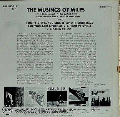 Miles Davis - The Musings Of Miles 1lp