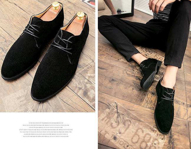 รองเท้าคัทชู หัวแหลม ทรงเรียว หนังกลับ คลาสสิคพิเศษ72 สี ดำ เทา No.38-44