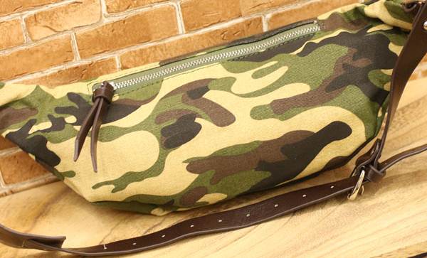 กระเป๋าคาดเอว ลายทหารสายหนังแต่งพิเศษ สีลายพราง