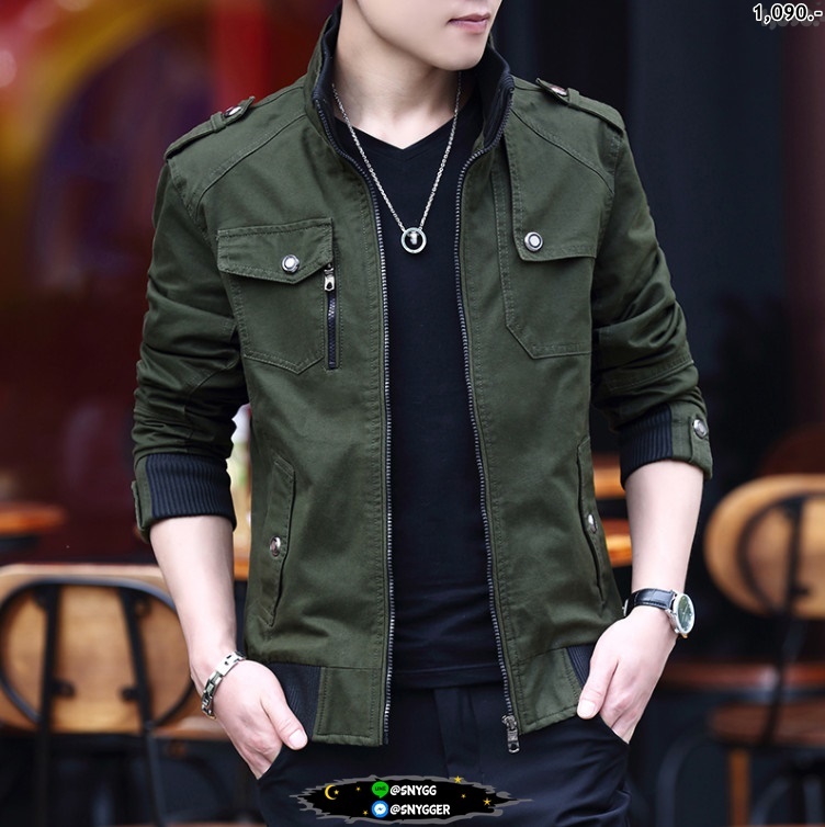 แจ็คเก็ตยีนส์ ทรงสลิม รุ่นขายดี★★★ สีเขียว