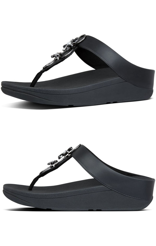 Fitflop Fino Blossom Black ของแท้ นำเข้าจาก USA และ UK