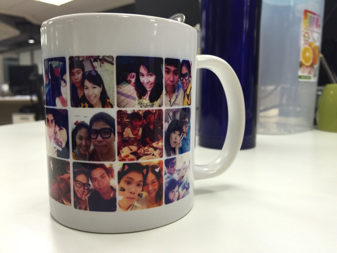 สกรีนแก้วน้ำ สีขาว