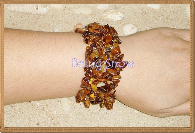 สร้อยข้อมือยางยืด - หินไทเกอร์อาย