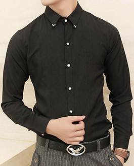 คุ้มสุดๆ+สีดำ น้ำเงิน++เสื้อเชิ้ตแขนยาว แต่งมุมปกเล็ก เดินเส้น No.36 38