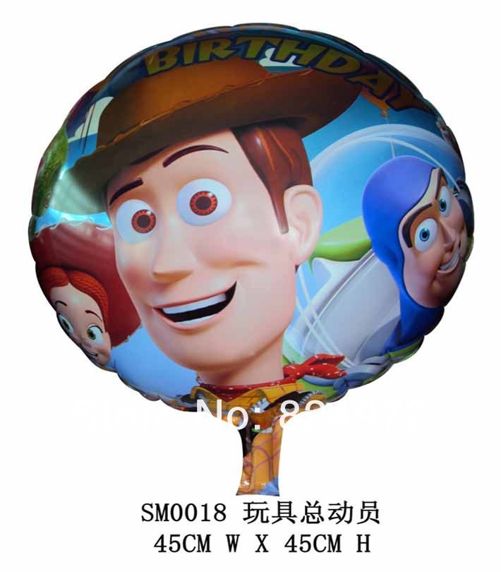 ลูกโป่งฟลอย์ Happy Birthday ทอยส์สตอรรี่ ทรงกลม - Foil Balloon Happy Birthday Toy Story Round Shape / Item No. TL-D037
