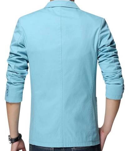 สูทผู้ชาย ลำลอง สลิมฟิต แต่งกระเป๋าSize No.35 37 39 41 43 45 47 ดำ เทาอ่อน ครีม กากี น้ำตาล