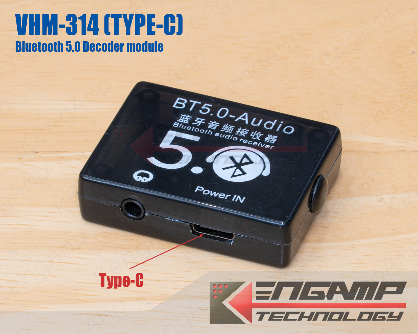 (1ชิ้น) [KIT] VHM-314 (Micro USB หรือ Type-C) พร้อมกล่อง บอร์ดรับสัญญาณ Bluetooth 5.0