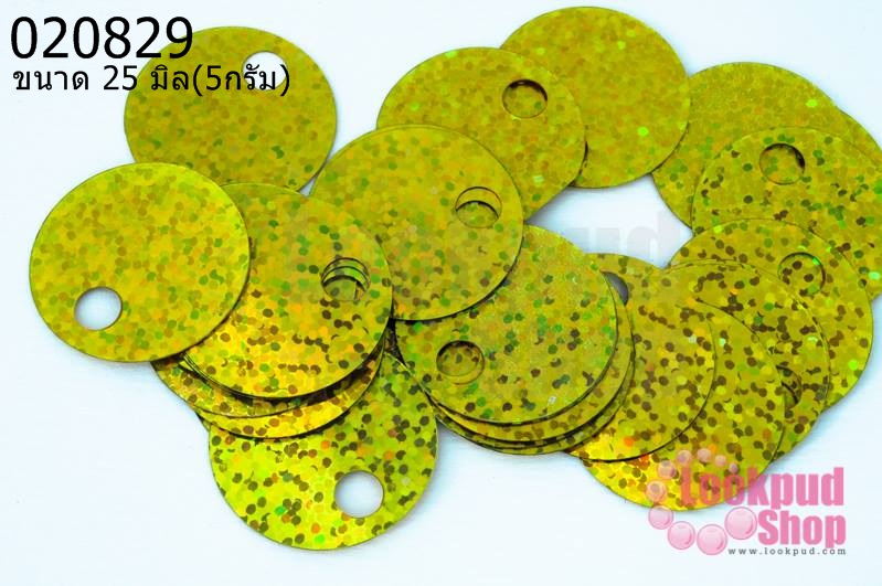 เลื่อมกลมใหญ่ สีทอง 25มิล(5กรัม)