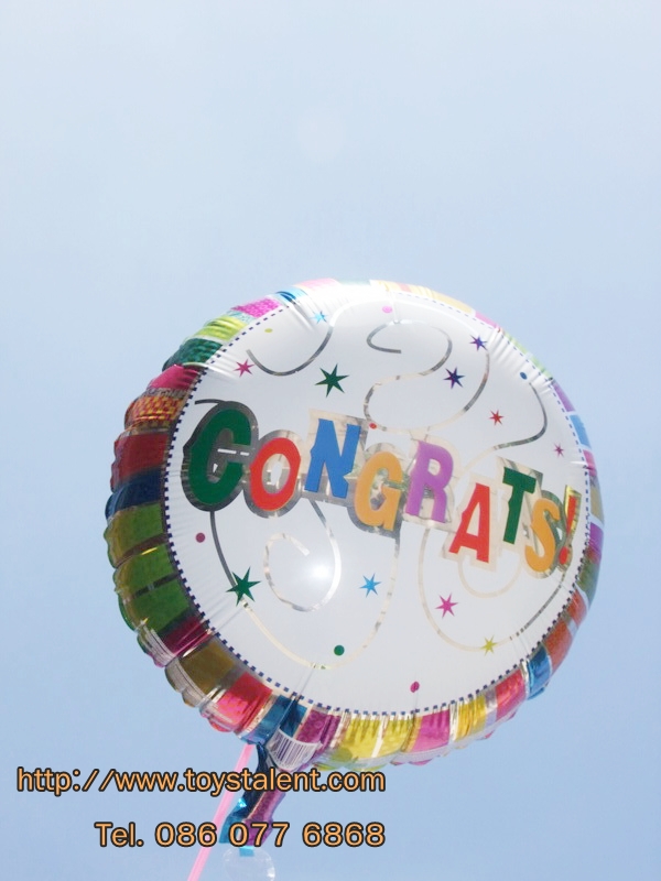 ลูกโป่งฟลอย์ Congrats! ทรงกลม - Foil Balloon Congrats round balloons / Item No. TL-F002