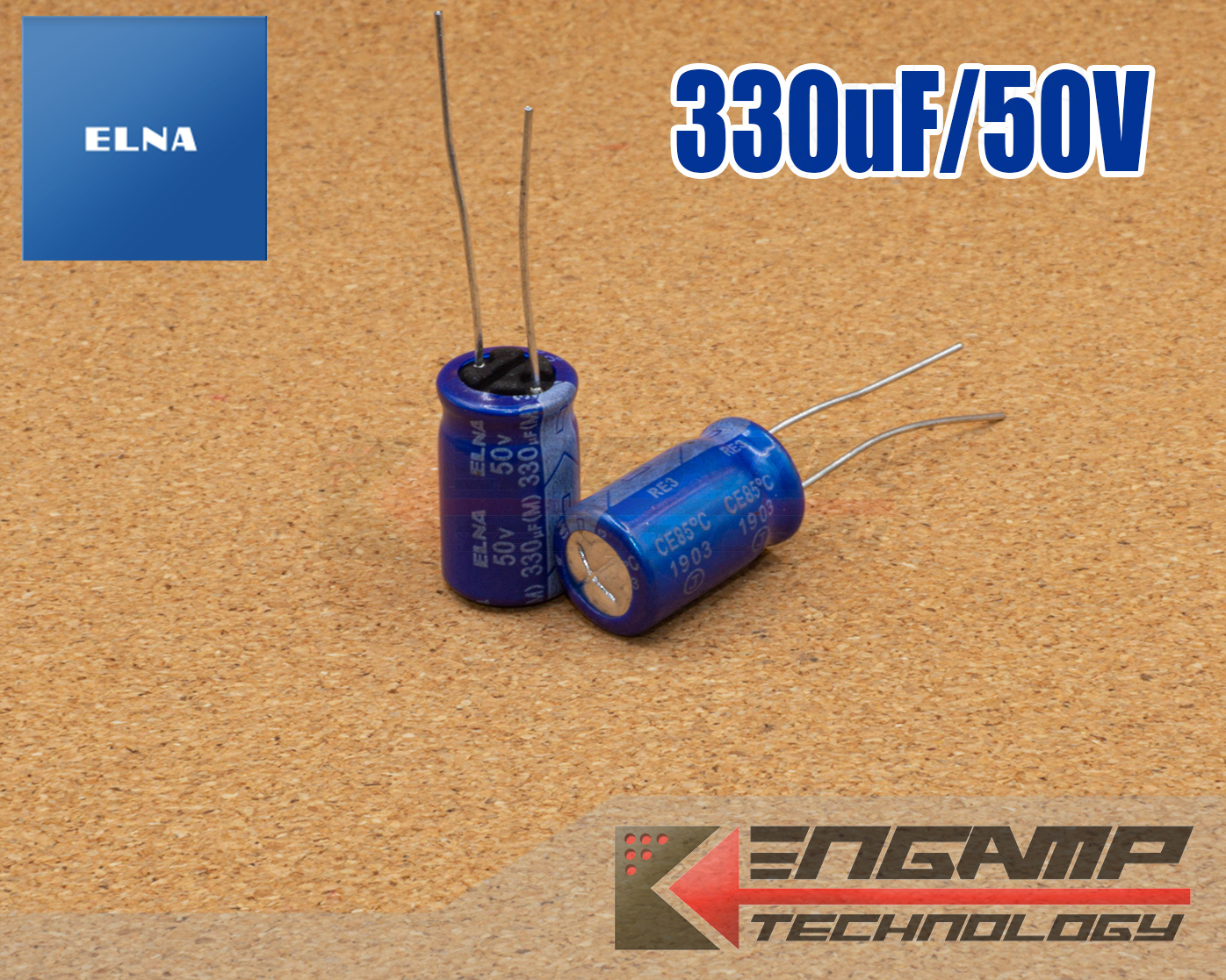 (10ตัว) [E-CAP] 330uF/50V 85 C ELNA RE3 10x16mm P=5mm