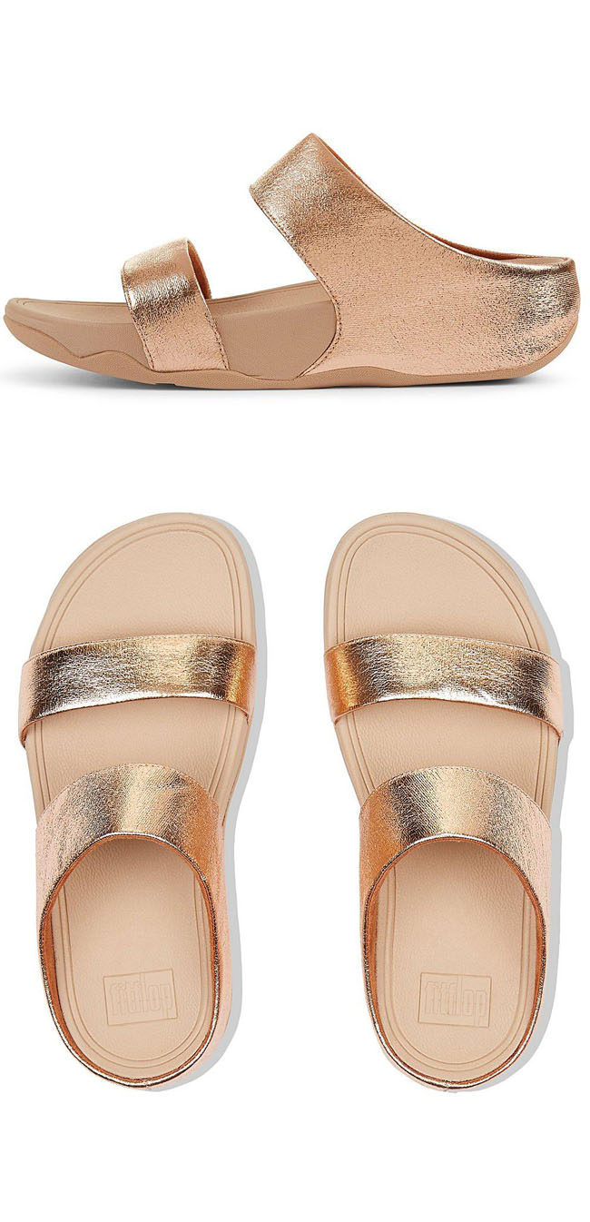 Fitflop Lulu Glitzy Slide Gold ของแท้ นำเข้าจาก USA และ UK