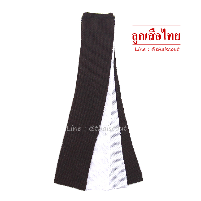 ริบบิ้นสีน้ำตาล-ขาว หมู่นาก (ห่อละ 10 อัน)